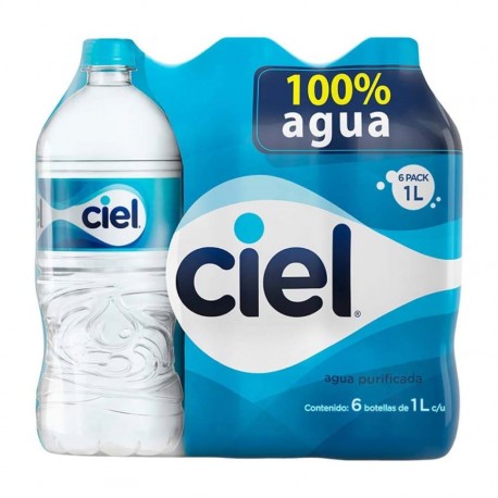 AGUA PURIFICADA CIEL SIX PACK 1 L