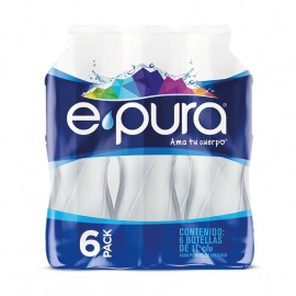 AGUA PURIFICADA E PURA SIX PACK 1 L